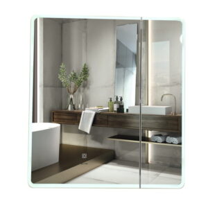 Зеркальный шкаф в ванную Mixxus Premium Olivary CM01 700x600 прямоугольный, с LED-подсветкой