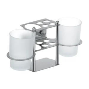 Подставка для зубных щеток Zerix LR103 двойная настенная, хром (ZX2632)