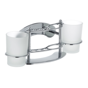 Подставка для зубных щеток Zerix LR101 двойная настенная, хром (ZX2698)