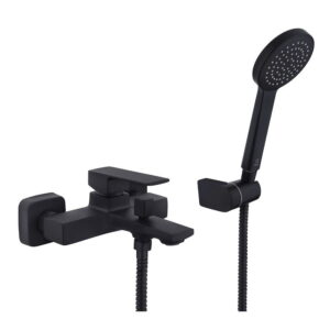 Смеситель для ванны PERLA Robin настенный, латунь, черный