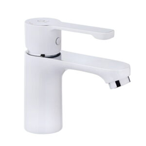 Смеситель для умывальника PERLA Vinci однорычажный, белый