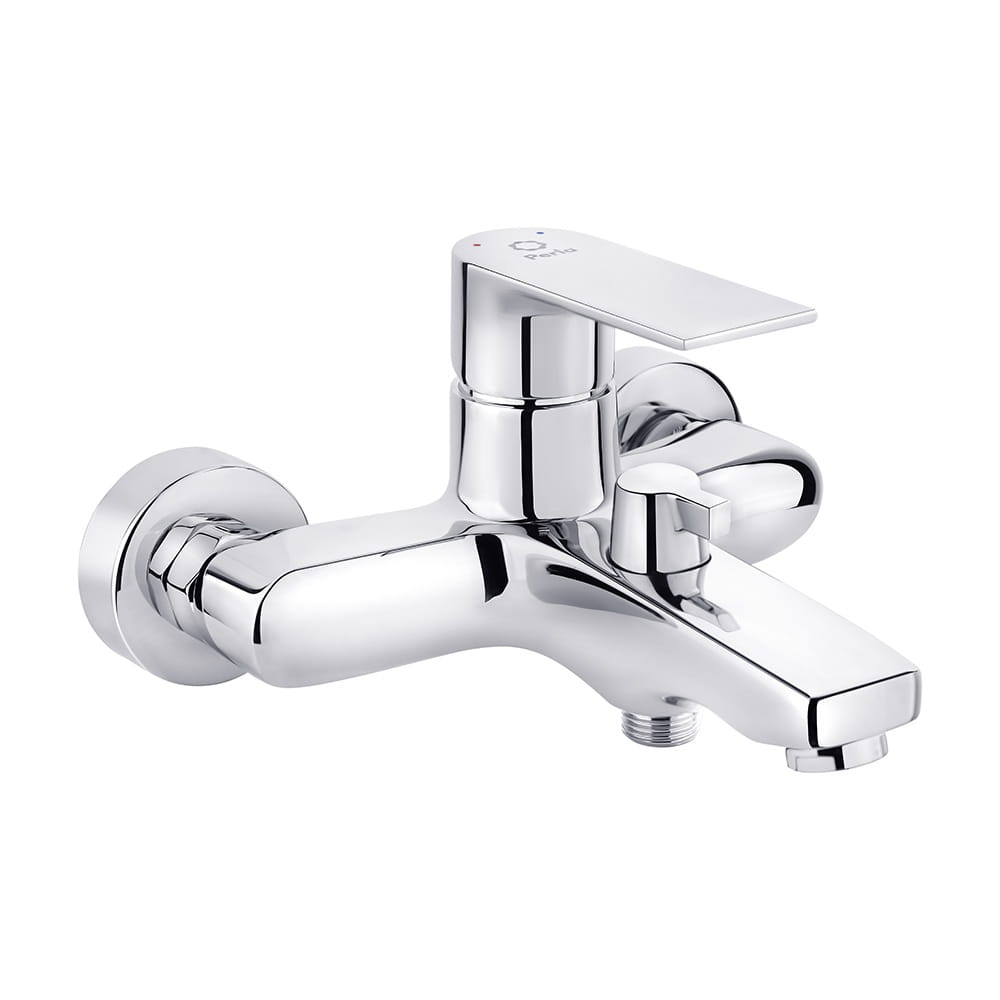 PUD-PSH7204 Смеситель для ванны PERLA King настенный, латунь хромированная