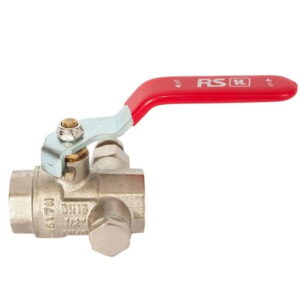 Шаровой кран с дренажем и воздухоотводчиком RSk 1″ ВВ прямой, латунь (RS-K-V-036)