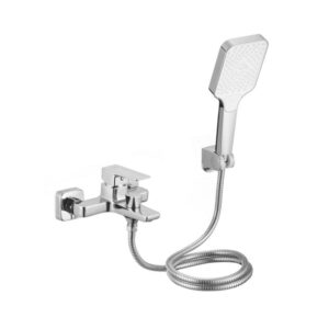 Смеситель для ванны Lidz Orion 006 настенный, латунь, хром + ручная лейка