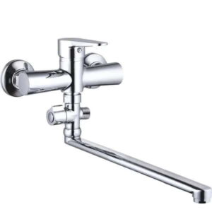 Смеситель для ванны WEZER PUD6-B045 однорычажный, силумин, хром + ручная лейка