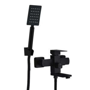 Смеситель для ванны WEZER PRO3-02 однорычажный, нержавеющая сталь, черный + ручная лейка