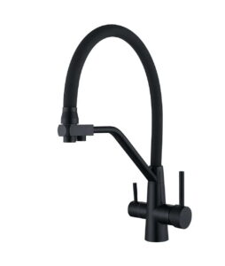 Смеситель для кухни WEZER INX4A-08 двухрычажный, черный