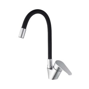 Смеситель для кухни WEZER POD4Y-04B однорычажный, хром/черный