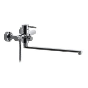 Смеситель для ванны WEZER SUN3A-01 однорычажный, нержавеющая сталь, хром + ручная лейка