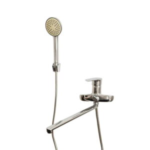 Смеситель для ванны WEZER NKS1-152 однорычажный, силумин, хром + ручная лейка