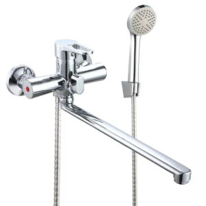 Смеситель для ванны WEZER VRL710-01 однорычажный, силумин, хром + ручная лейка