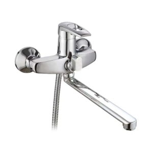 Смеситель для ванны WEZER VRL712-03 однорычажный, силумин, хром + ручная лейка