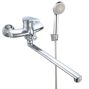 Смеситель для ванны WEZER VRL713-04 однорычажный, силумин, хром + ручная лейка