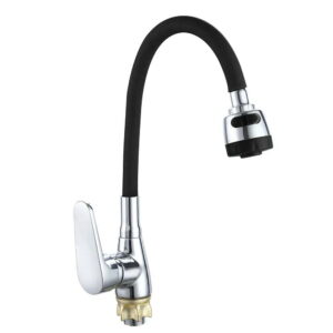 Смеситель для кухни WEZER VRL415B-07 однорычажный, хром/черный