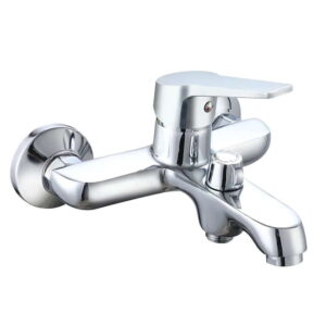 Смеситель для ванны WEZER VRL314-02 однорычажный, силумин, хром + ручная лейка