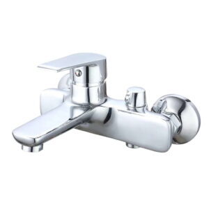 Смеситель для ванны WEZER VRL315-10 однорычажный, силумин, хром + ручная лейка