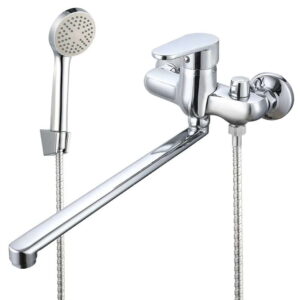 Смеситель для ванны WEZER VRL810-11 однорычажный, силумин, хром + ручная лейка