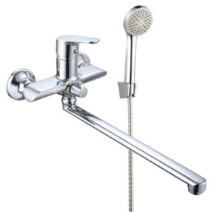 Смеситель для ванны WEZER VRL719-11 однорычажный, силумин, хром + ручная лейка