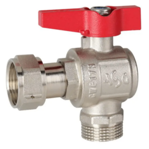 Шаровой кран с накидной гайкой ASG 1/2″ ВН угловой, латунь (6552973)