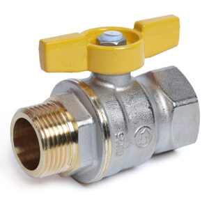 Газовый кран Giacomini R734GA 1/2″ ВН прямой, латунь (R734GAX003)