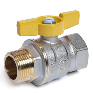 Газовый кран Giacomini R734GA 1″ ВН прямой, латунь (R734GAX005)