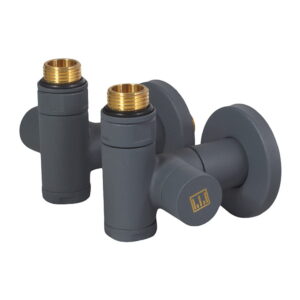 Комплект дизайн кранов под ТЭН Ideale Senso 1/2” НН угловой, антрацит