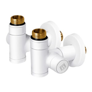 Комплект радиаторных кранов Ideale Senso 1/2” НН угловой, белый