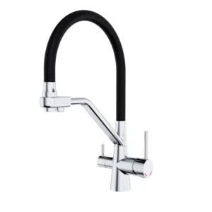 Смеситель для кухни Aqua Rodos Bolonia 01 двухрычажный, хром/черный (АР000084835)