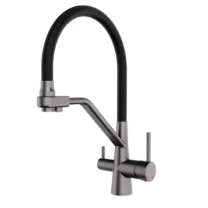Смеситель для кухни Aqua Rodos Bolonia 03 двухрычажный, графит/черный (АР000084840)