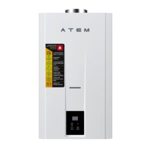 Газовая колонка АТЕМ ВПГ-20ТМ 21 кВт дымоходная, белый