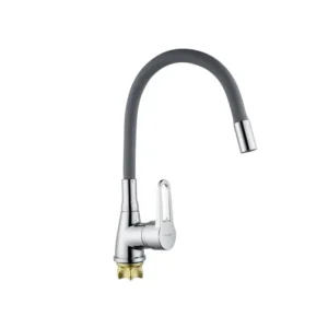 Смеситель для кухни Champion Sop 014-045 с силиконовым изливом, хром/серый