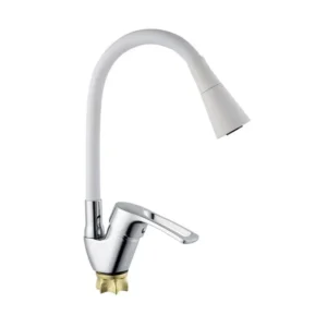 Смеситель для кухни Champion YUB 011-181 с силиконовым изливом, белый