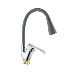 Смеситель для кухни Champion YUB 011-279 с силиконовым изливом, хром/серый