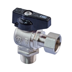 Шаровой кран с накидной гайкой Roho R116-050B 1/2″ ВН угловой, латунь (RO0236)