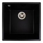 Гранітна мийка Valeso Ruba 440x440 врізна, квадратна, чорна матова