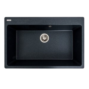 Гранитная мойка Valeso Bogema 780x500 врезная, прямоугольная, антрацит матовая
