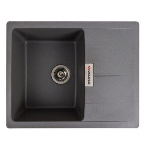 Гранитная мойка Valeso Zirkone 620x500 накладная, прямоугольная, серая матовая
