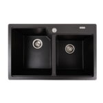Гранітна мийка Valeso Harmony 780x500 врізна, прямокутна, чорна матова