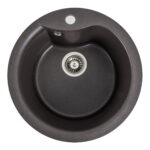 Гранітна мийка Valeso Turas 480x480 врізна, кругла, чорна матова