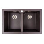 Гранітна мийка Valeso Viatrix 790x500 врізна, прямокутна, чорна матова