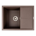 Гранітна мийка Valeso Cripta 650x500 врізна, прямокутна, коричнева матова