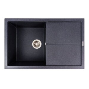Гранитная мойка Valeso Magnum 790x500 врезная, прямоугольная, карбон матовый