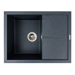 Гранитная мойка Valeso Cripta 650x500 врезная, прямоугольная, антрацит матовая
