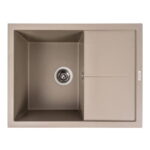 Гранітна мийка Valeso Cripta 650x500 врізна, прямокутна, бежева титан