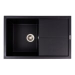 Гранітна мийка Valeso Magnum 790x500 врізна, прямокутна, чорний металік