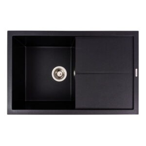 Гранитная мойка Valeso Magnum 790x500 врезная, прямоугольная, черная матовая