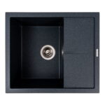 Гранітна мийка Valeso Reyna 580x500 накладна, прямокутна, антрацит матова