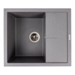 Гранітна мийка Valeso Reyna 580x500 накладна, прямокутна, сіра матова