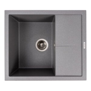Гранитная мойка Valeso Reyna 580x500 накладная, прямоугольная, серая матовая