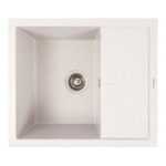 Гранітна мийка Valeso Reyna 580x500 накладна, прямокутна, біла матова